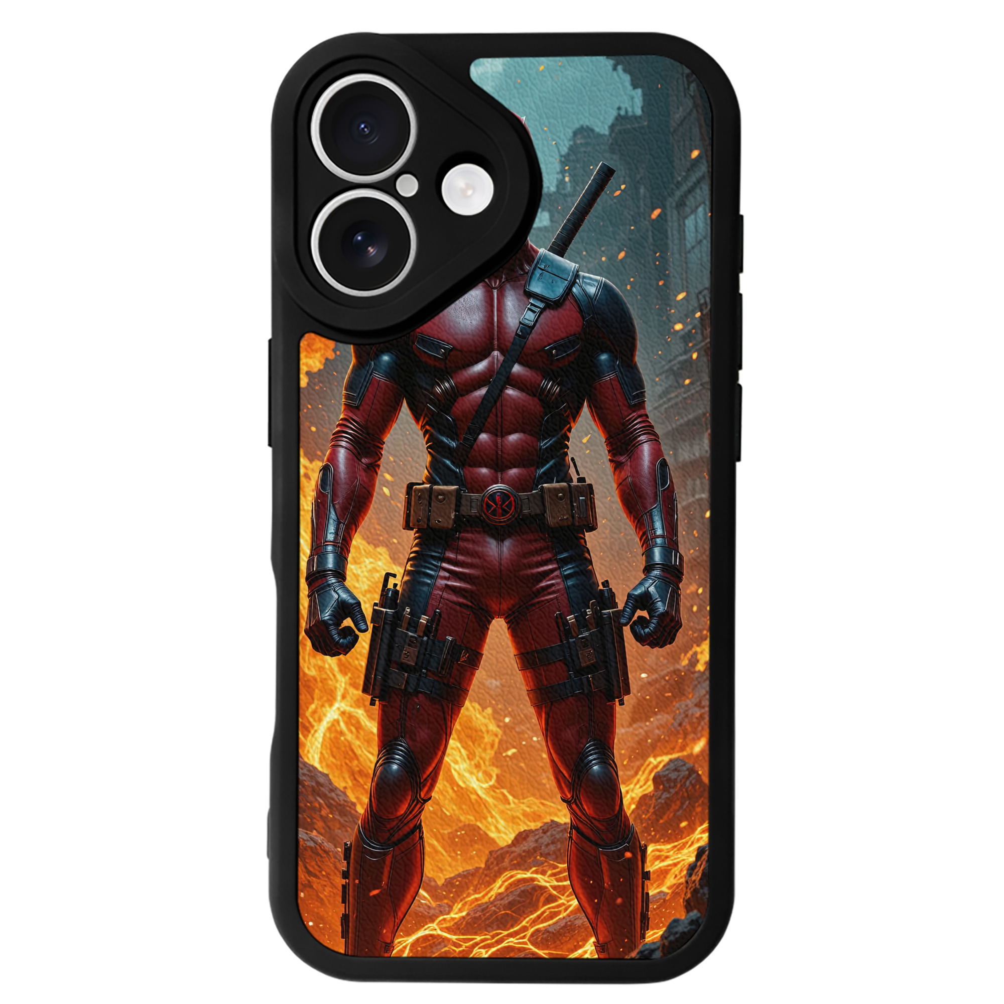 （画像用） Deadpool デッドプール 【iPhone 16シリーズ対応】シリコンスマホケース（レザー調） 材質：シリコン
